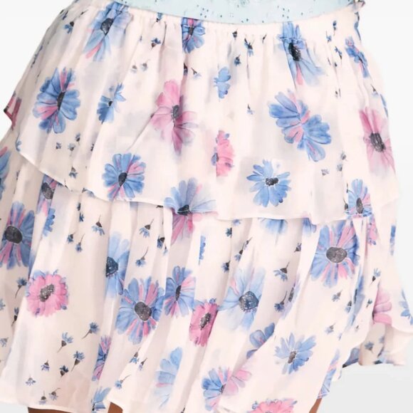 LoveShackFancy Ruffle Mini Skirt in the Deep Cotton Candy color - Picture 5 of 5